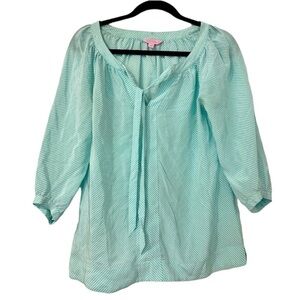 Lilly Pulitzer Striped Tie Neck Top